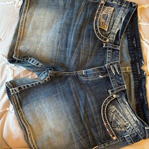 Vigoss Dark Wash Denim Shorts with Stitch Detailing